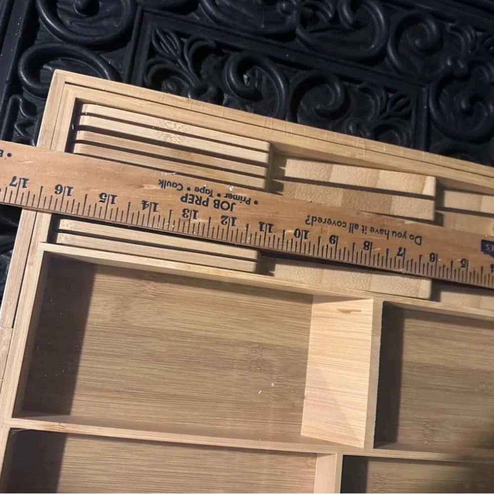 bamboo expandable cutlery and utensil drawer organizer